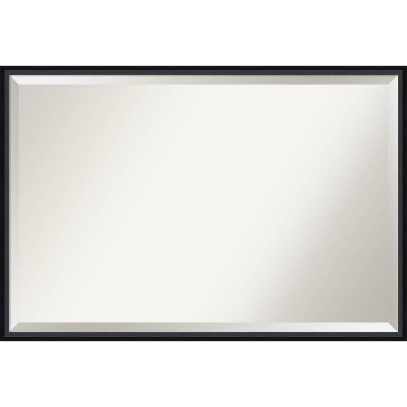 37&#34; x 25&#34; Lucie Framed Bathroom Vanity Wall Mirror Black - Amanti Art