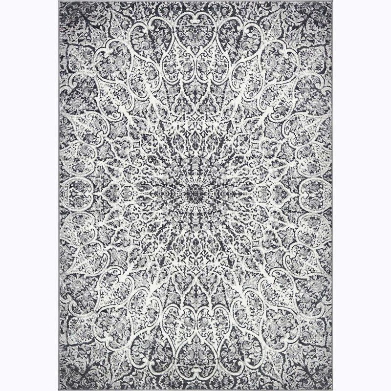 Unique Loom 4' 0 x 6' 0 Sofia Grace Dark Gray Area Rug