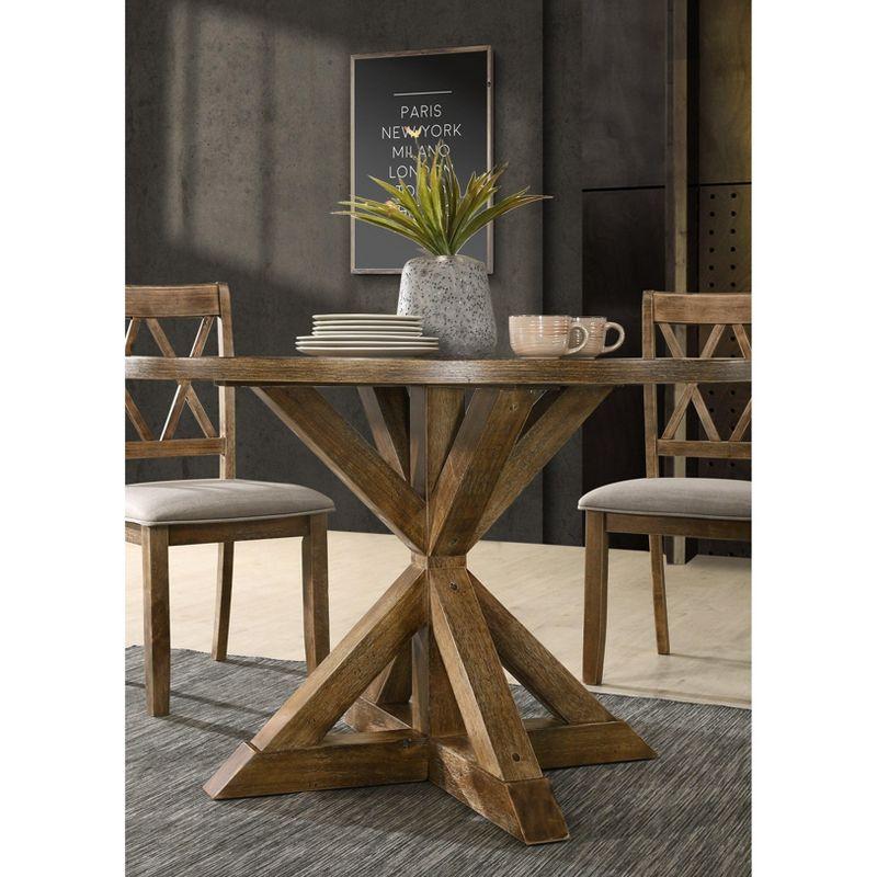 Roundhill Furniture Windvale Cross-Buck Wood 5-Piece Dining Set