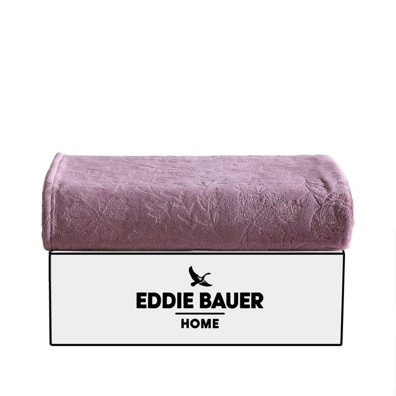Eddie Bauer Eddie Bauer Woodblock Floral Embossed Signature Plush Throw Blanket