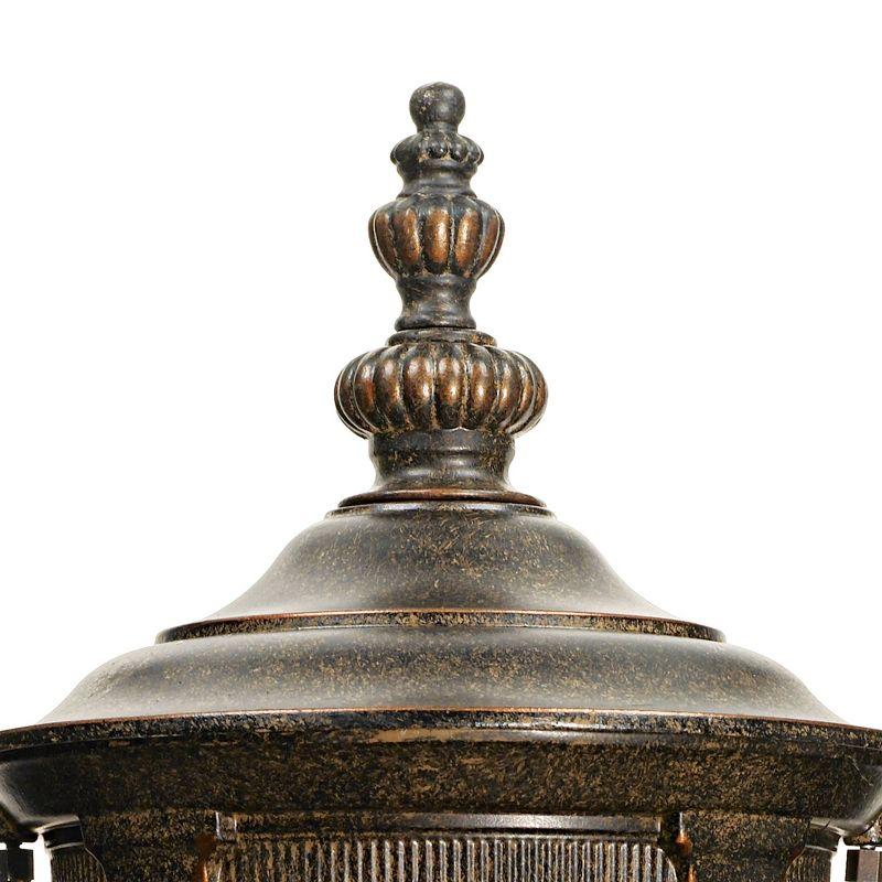 John Timberland Bellagio Rustic Vintage Outdoor Wall Light Fixtures Set of 2 Veranda Bronze Metal 16 1/2" Champagne Glass for Post Exterior