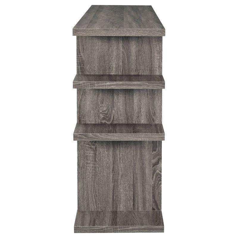 Weathered Gray 4-Shelf Wood Console Bookcase