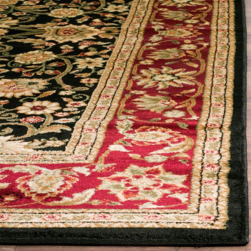 Lyndhurst Black and Red Floral Synthetic Area Rug