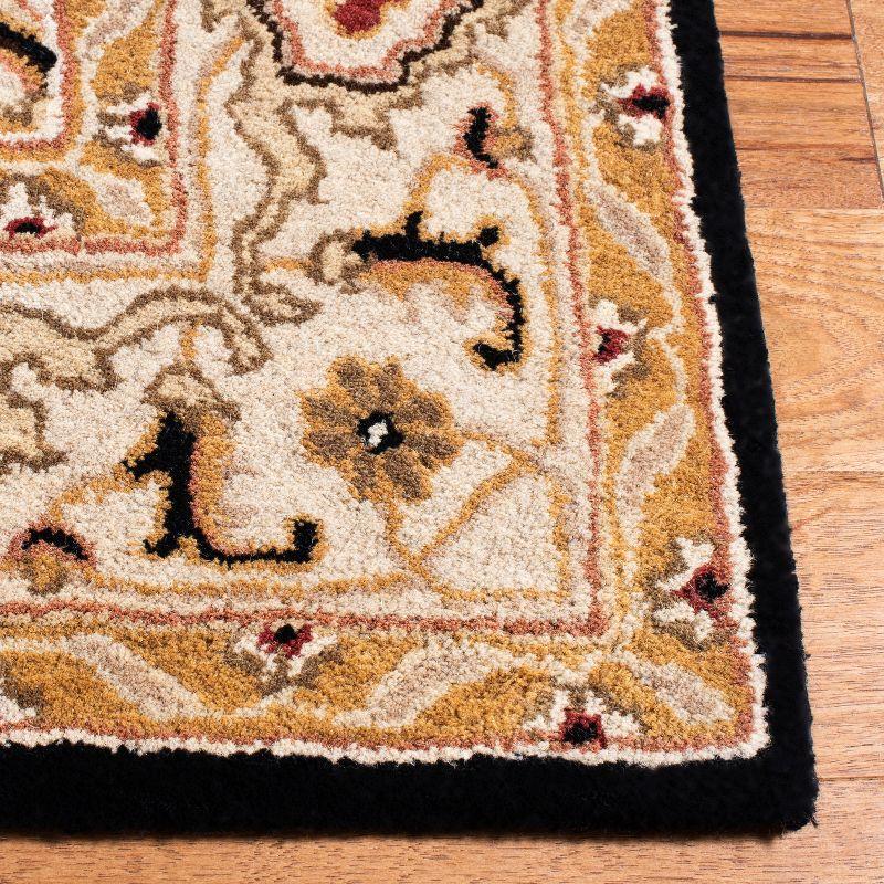 Elegant Ivory Square Hand-Tufted Wool Heritage Rug