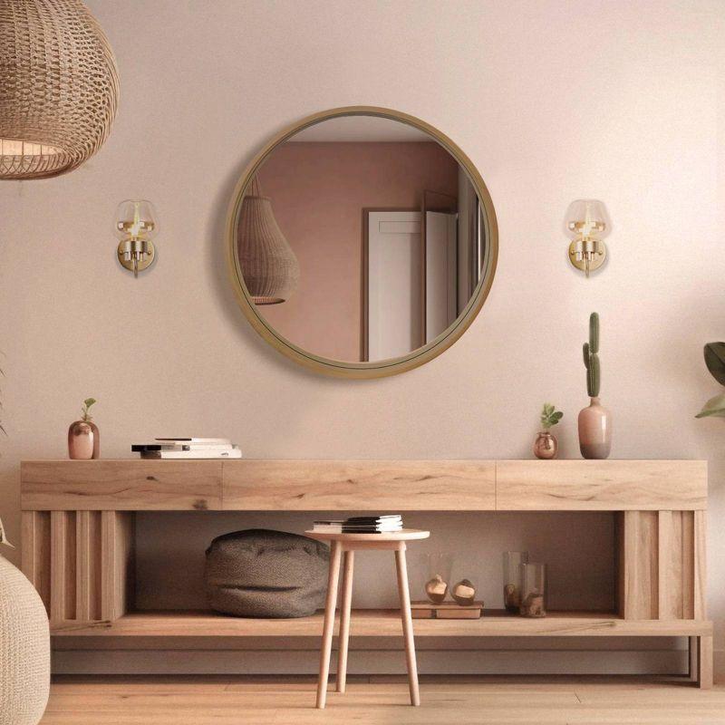 Wood Round Mirror Natural - WallBeyond