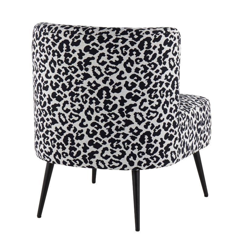 Fran Contemporary Leopard Fabric Slipper Chair - LumiSource