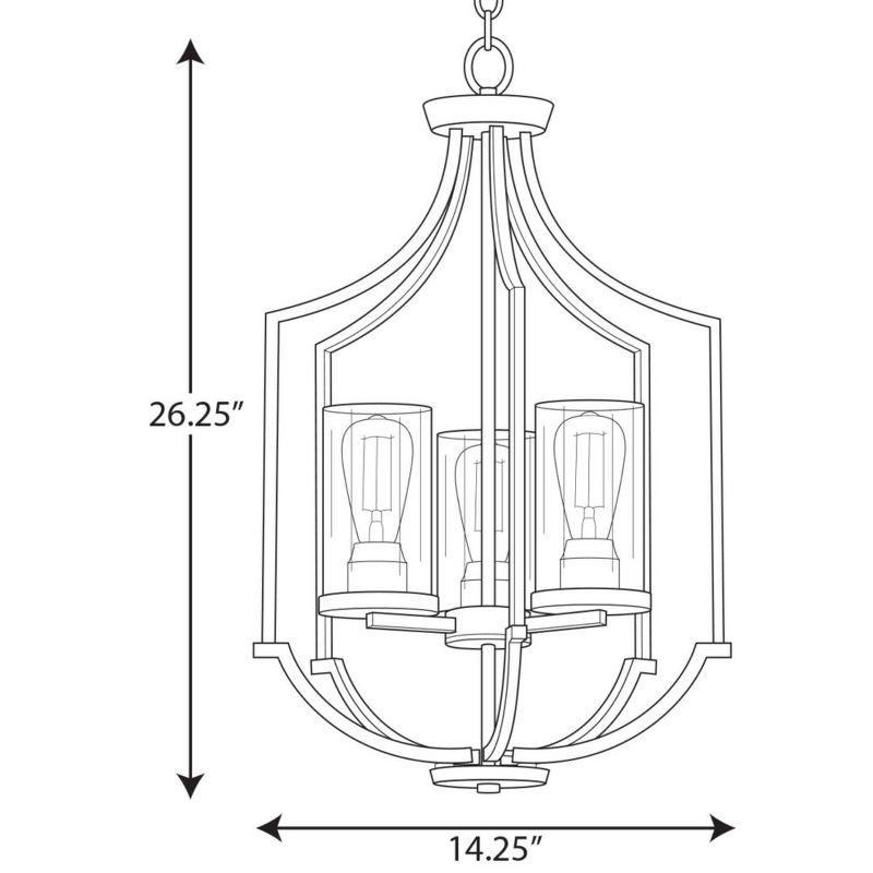 Progress Lighting Lassiter 3-Light Foyer Brushed Nickel Pendant with Clear Glass Shades