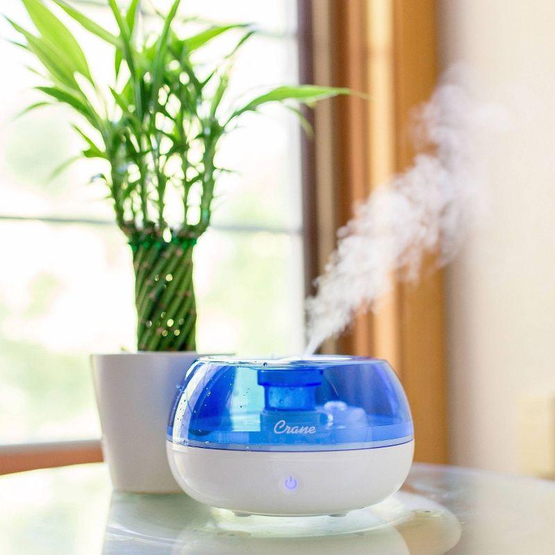 Crane USA 0.2 Gal. Personal Ultrasonic Cool Mist Humidifier for Small Rooms