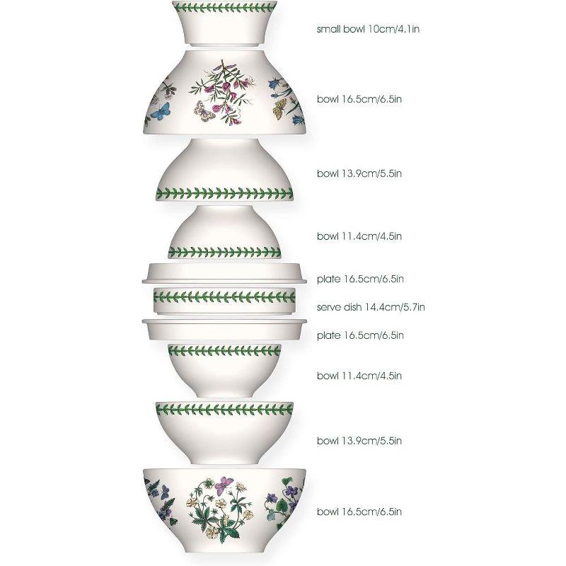 Botanic Garden 10-Piece Floral Porcelain Nesting Bowl Set