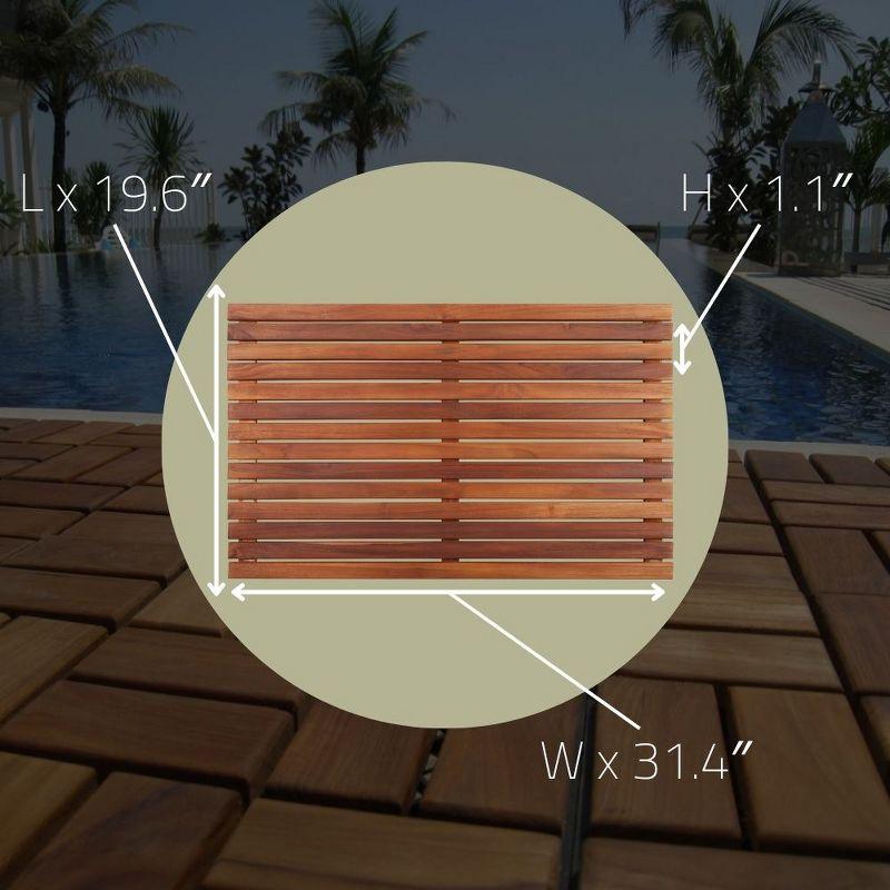 Nordic Teak 31.4" x 19.6" Natural Shower and Bath Mat - Beige