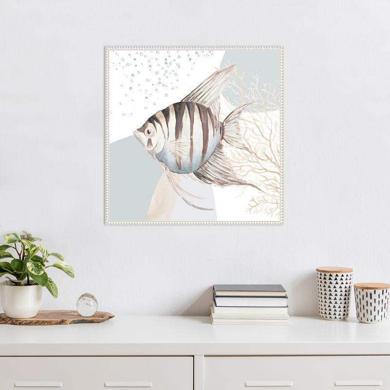 Amanti Art Ocean Oasis Bubbles Striped Fish by Patricia Pinto Framed Canvas Wall Art