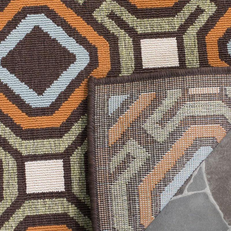 Veranda VER089 Power Loomed Indoor and Outdoor Area Rug - Chocolate/Terracotta - 5'3"x7'7" - Safavieh.