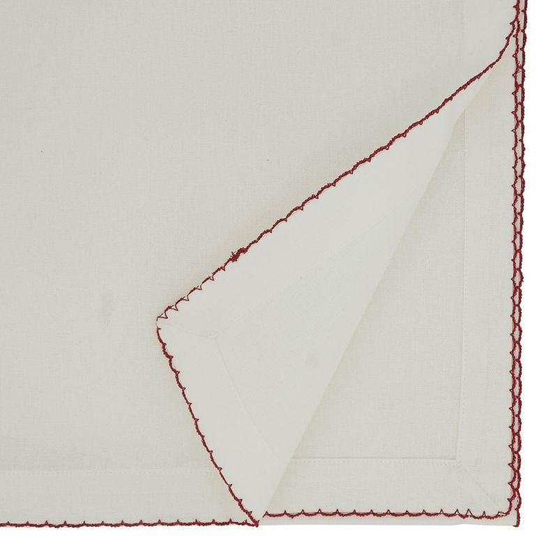 Red Cotton Whip Stitched Table Runner, 16 x 108 Inches