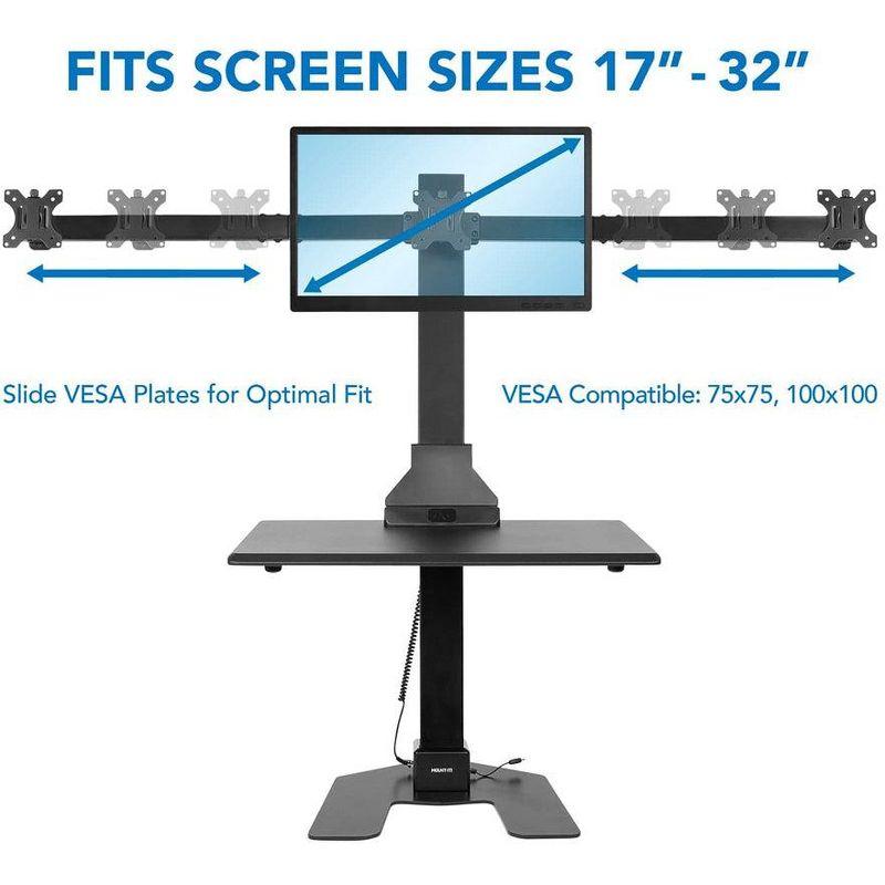 Mount-It! Height Adjustable Triple Monitor Electric Standing Desk Converter