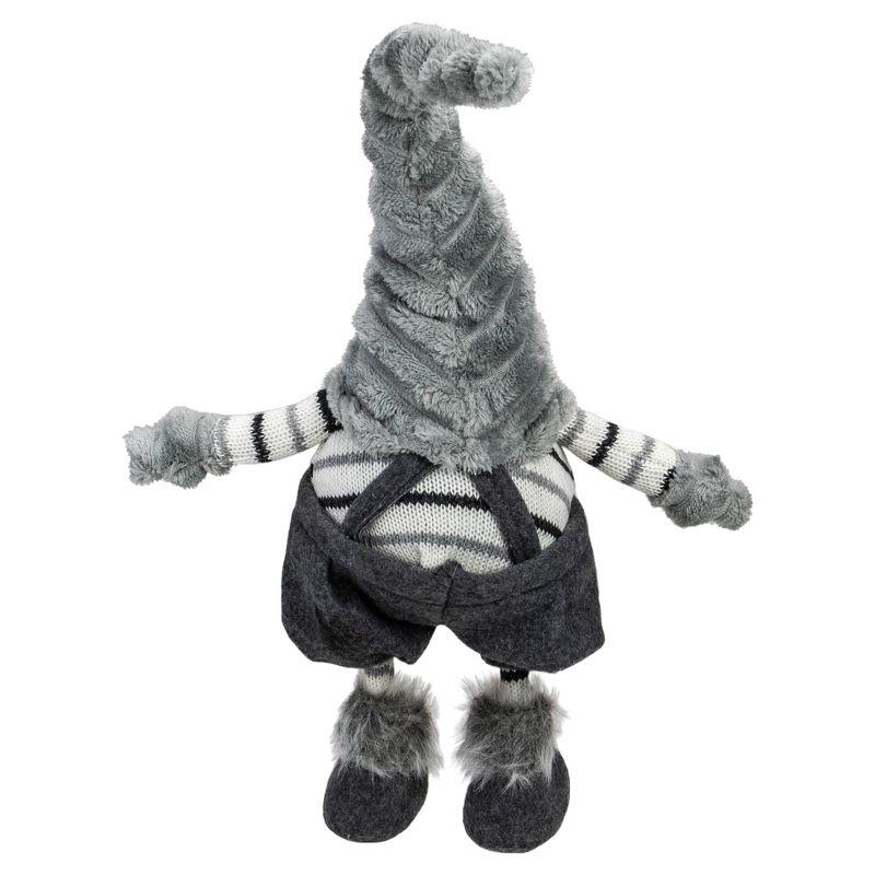 18" Gray and White Bouncy Gnome Tabletop Figure Christmas Decoration