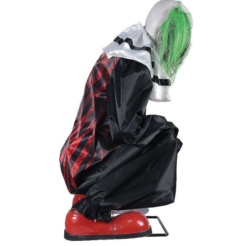 Seasonal Visions Animated Crouching Clown Halloween Decoration -  - Red