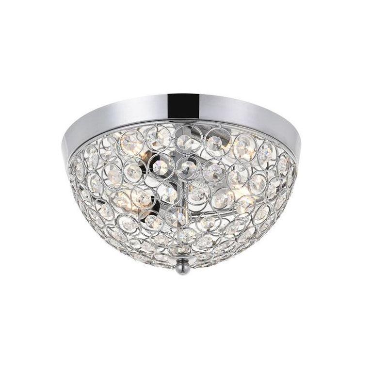 Elegant Lighting Taye 2 light Chrome Flush Mount