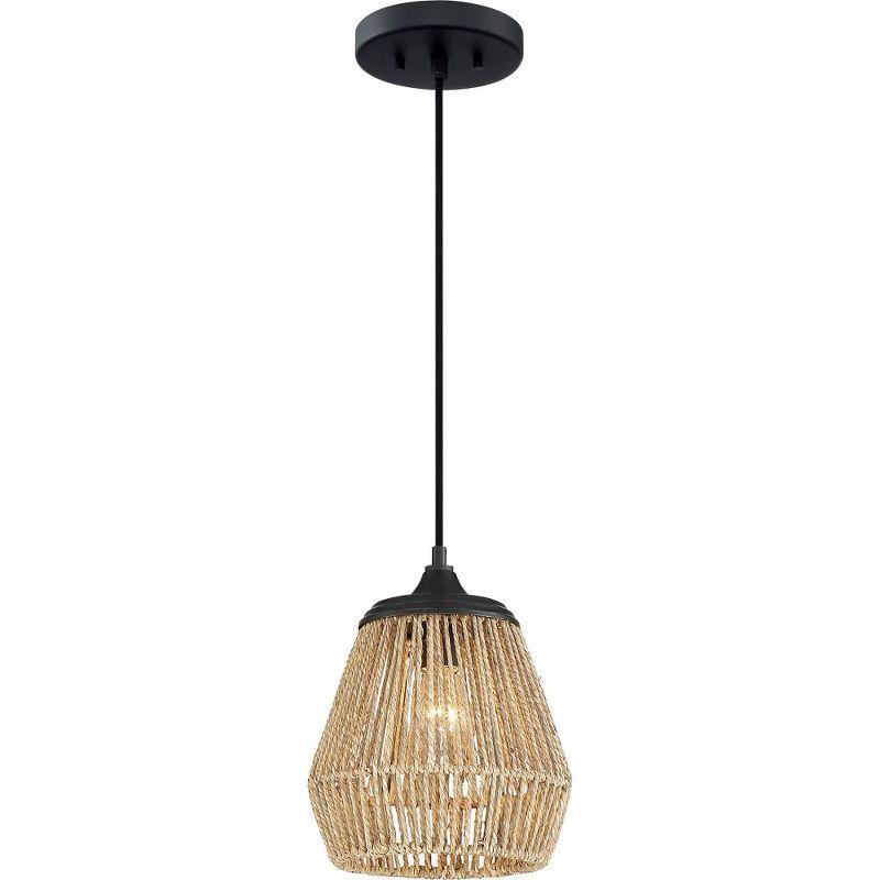 Earth Black Rattan Mini Pendant Light