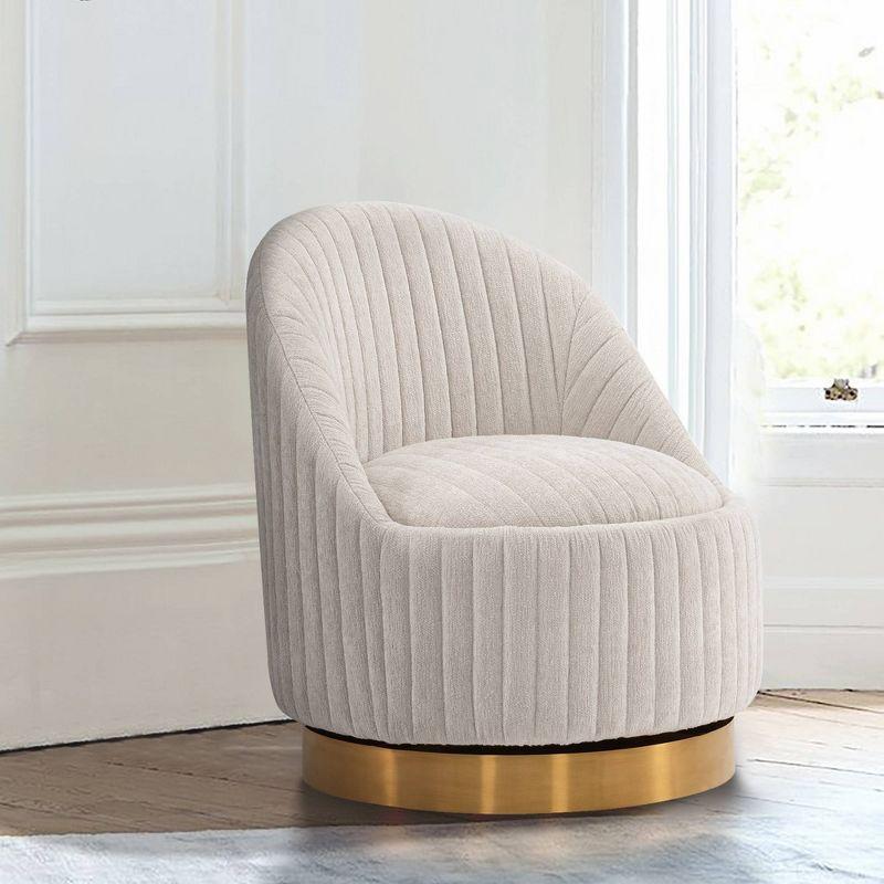 Leela Modern Swivel Boucle Upholstered Accent Chair - Manhattan Comfort