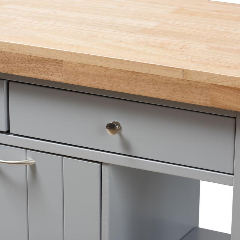 Hayward Kitchen Cart: Storage, Prep Station, Pull-Out Trash - Baxton Studio