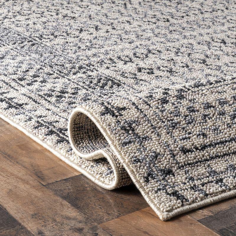 Elodie Light Gray Reversible Synthetic 4' x 6' Area Rug