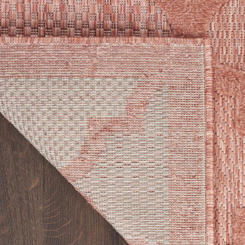 Nourison Easy Care Trellis Flatweave Indoor Outdoor Area Rug 6' x 9' Coral/Orange