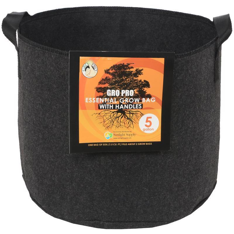 Gro Pro Round Black Fabric 5 Gallon Grow Bag Planter