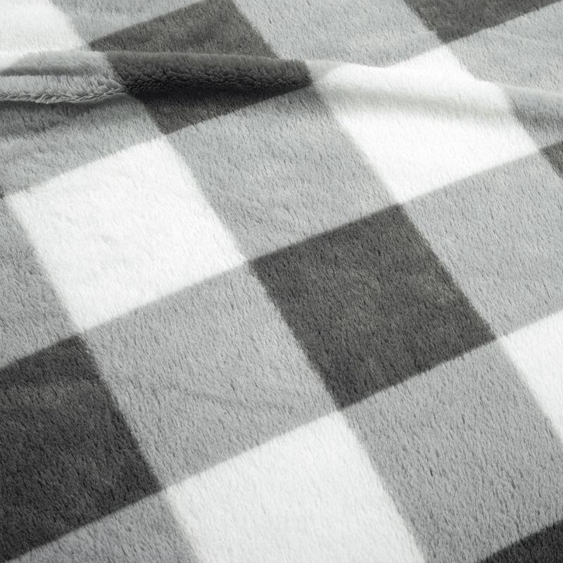 Plaid Faux Fur Microfiber 2 Piece Comforter Set (Set of 2)