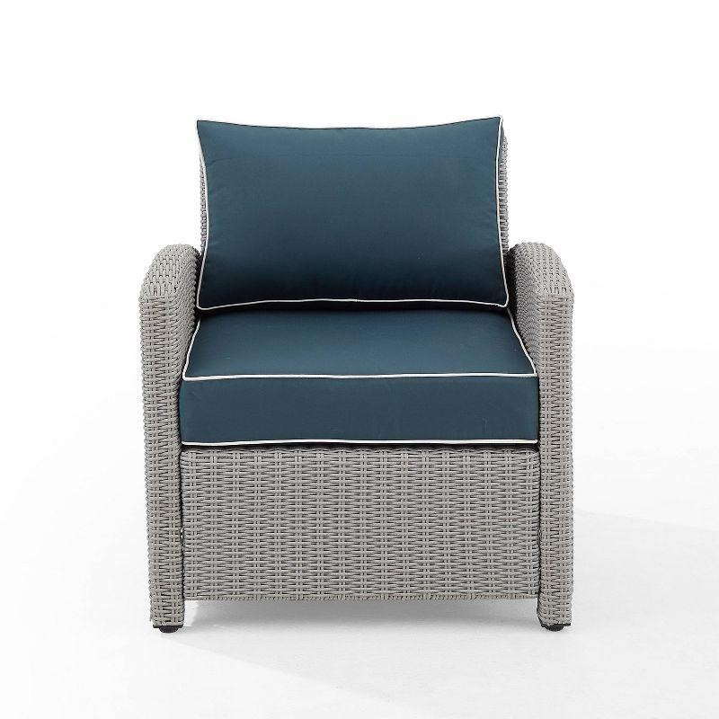 Bradenton Deep Seating Outdoor Armchair with Navy Cushions