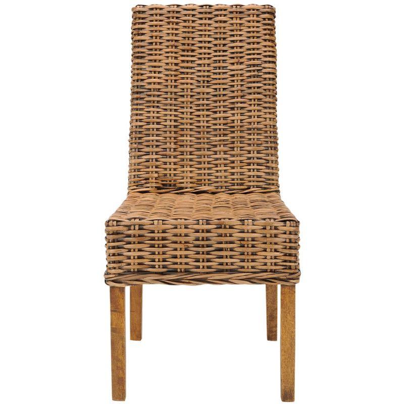 Sanibel High Back Brown Wood and Cane Side Chair