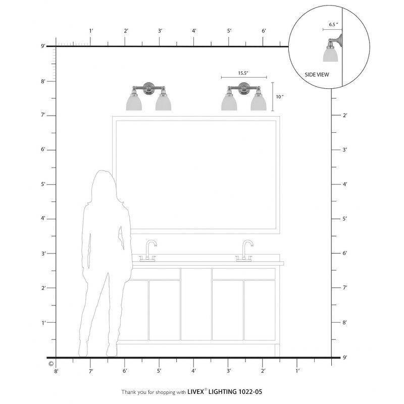 Livex Lighting Classic 2 - Light Vanity in  Polished Chrome
