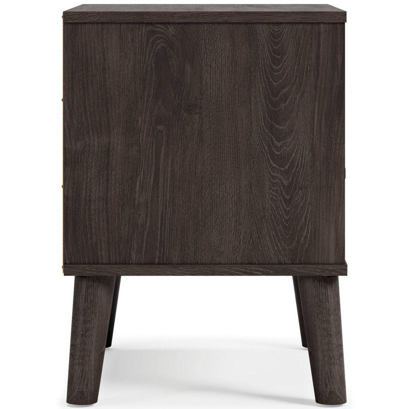 Piperton Nightstand Black/Gray - Signature Design by Ashley: Dual-Tone, Open Shelf, Matte Knobs