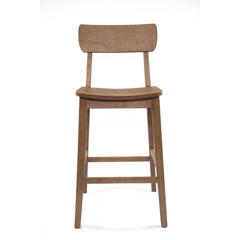 29" Torino Barstool Barnwood - Boraam: Solid Wood, Molded Seat, Footrests, Rustic Style