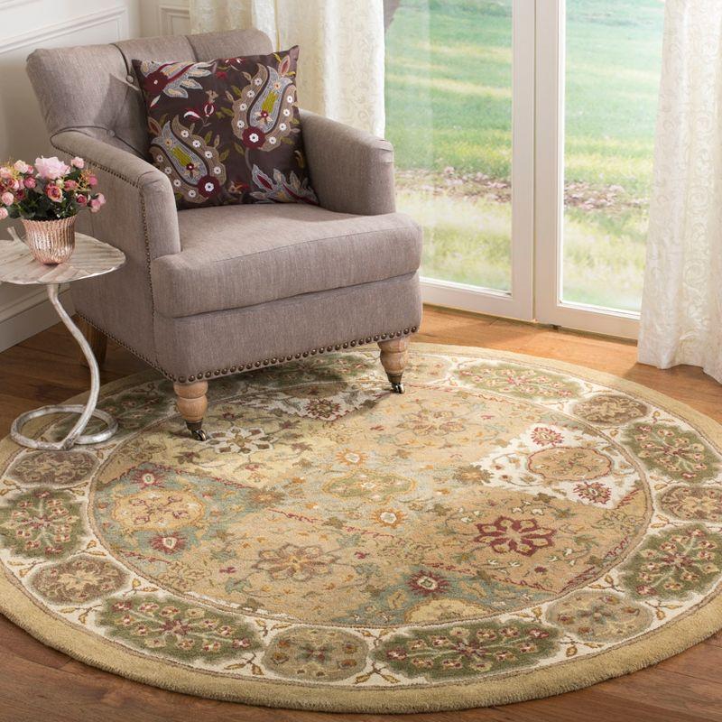 Heritage HG512 Handmade Area Rug - 6' Round - Multi/Ivory - Safavieh