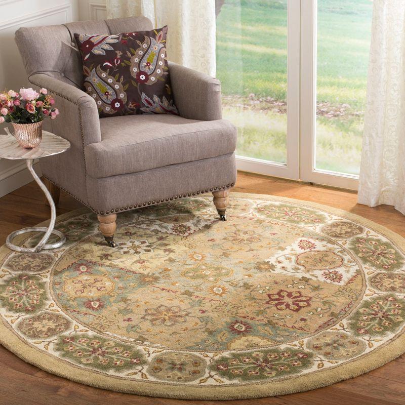 Heritage HG512 Hand Tufted Area Rug - Multi/Ivory - 6' Round - Safavieh.