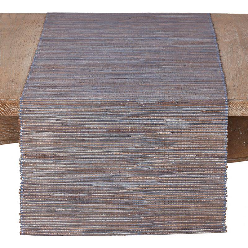 Saro Lifestyle Shimmering Woven Nubby Runner, Blue, 16" x 72"
