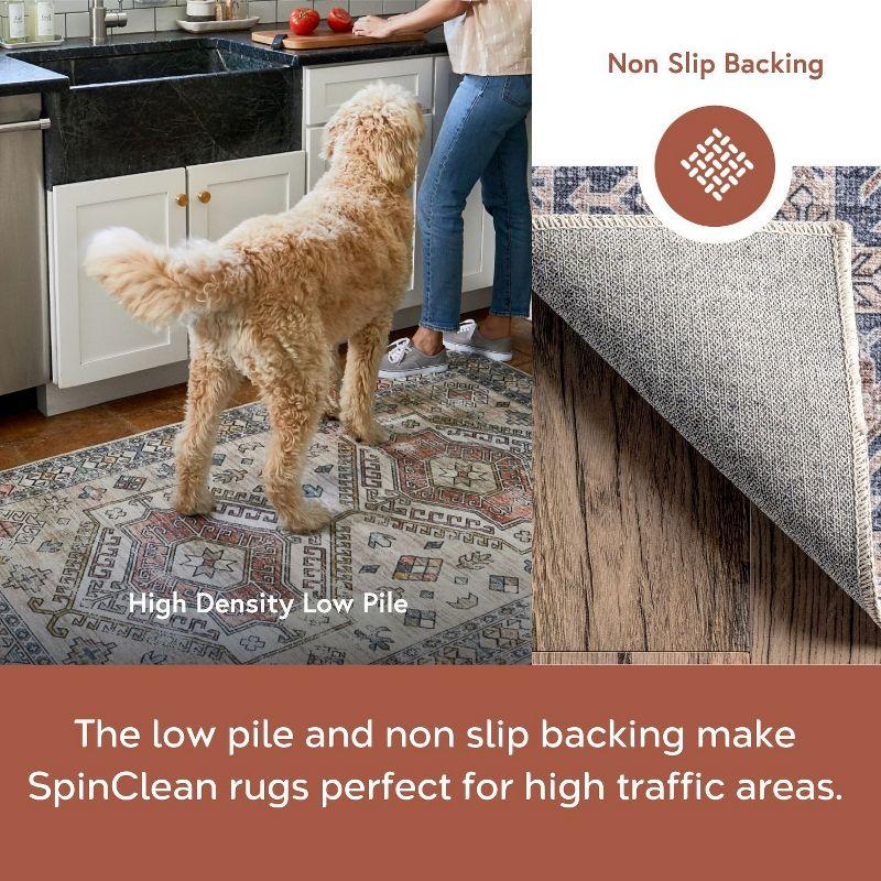 Nuloom Finley Medallion 5x8 Machine Washable Indoor Area Rug for Living Room Bedroom Dining Room Kitchen, Blue/Grey