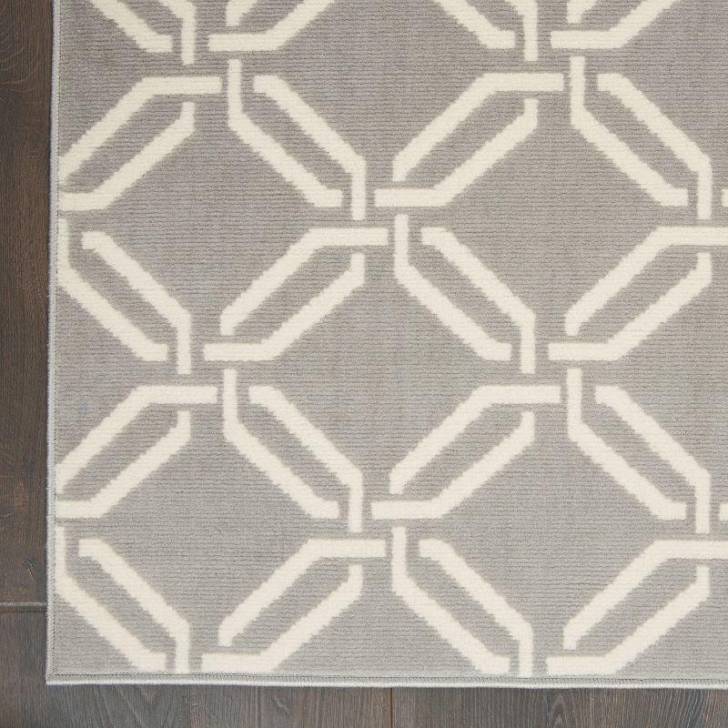 Nourison Jubilant 5'3" x 7'3" (5' x 7') Grey Area Rug Eclectic Retro Trellis by Nourison