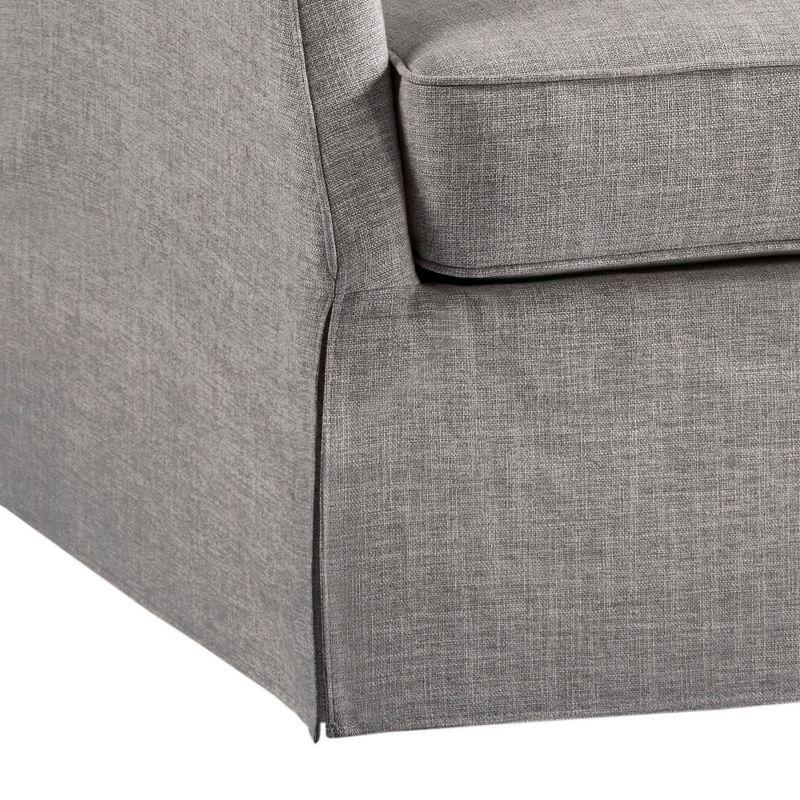 Martha Stewart London Upholstered Skirted Swivel Armchair with Lumbar Pillow