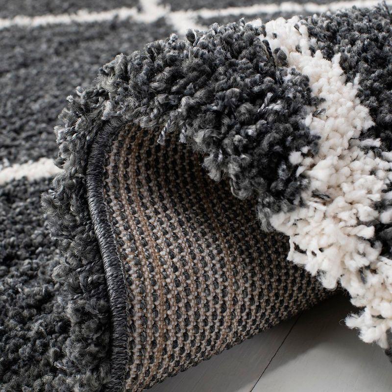 Hudson Shag SGH281 Power Loomed Indoor Area Rug - Dark Grey/Ivory - 8'x10' - Safavieh