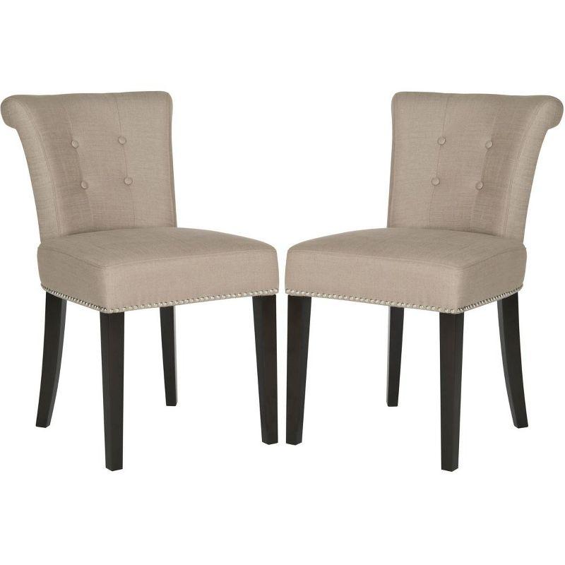 Sinclair 21''H Ring Chair (Set of 2) with Silver Nail Heads  - Safavieh