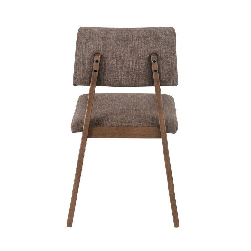 Picket House Furnishings Set of 2 Ronan Standard Height Side Chair Set Walnut: Upholstered, Contemporary Design, Rubberwood Frame