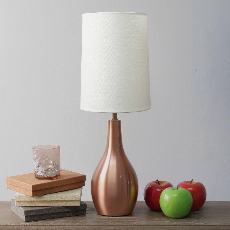 Simple Designs 1-Light Tear Drop Table Lamp Rose Gold: Bedroom, Accent Table, No Assembly Required