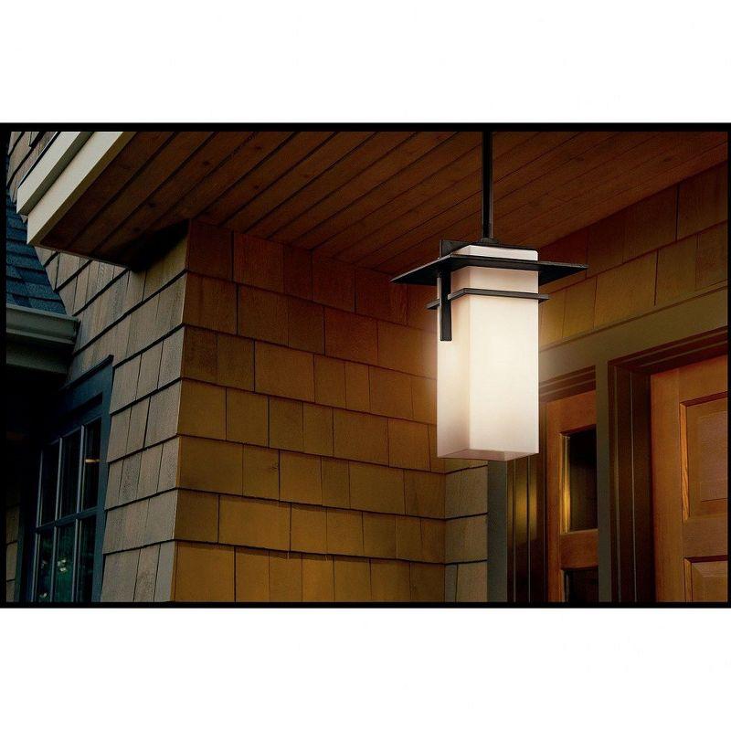 Caterham 10" 1 Light Outdoor Pendant with Satin Etched Cased Opal Glass in Olde Bronze®