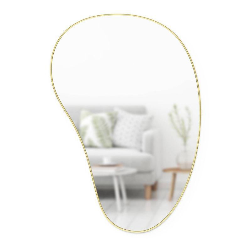 Pebble Hubba 24" x 36" Organic Shape Brass Wall Mirror