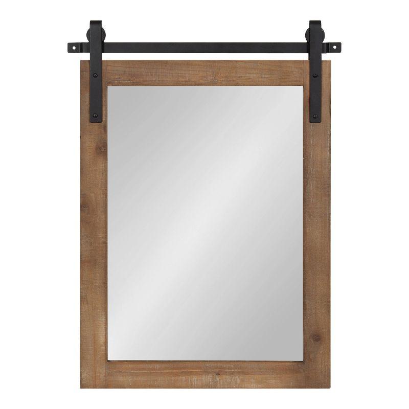 18" x 26" Cates Rectangle Wall Mirror Rustic Brown - Kate & Laurel All Things Decor: Farmhouse Vanity Decor