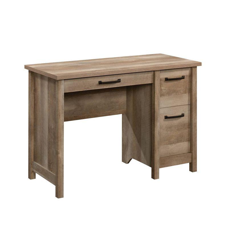 Rustic-Inspired Lintel Oak Finish Writing Desk with Drawer and Filing Cabinet