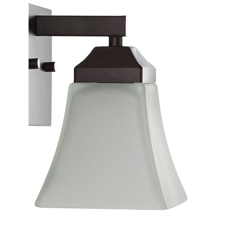 JONATHAN Y Staunton 1-Light Iron/Glass Modern Cottage LED Vanity Light