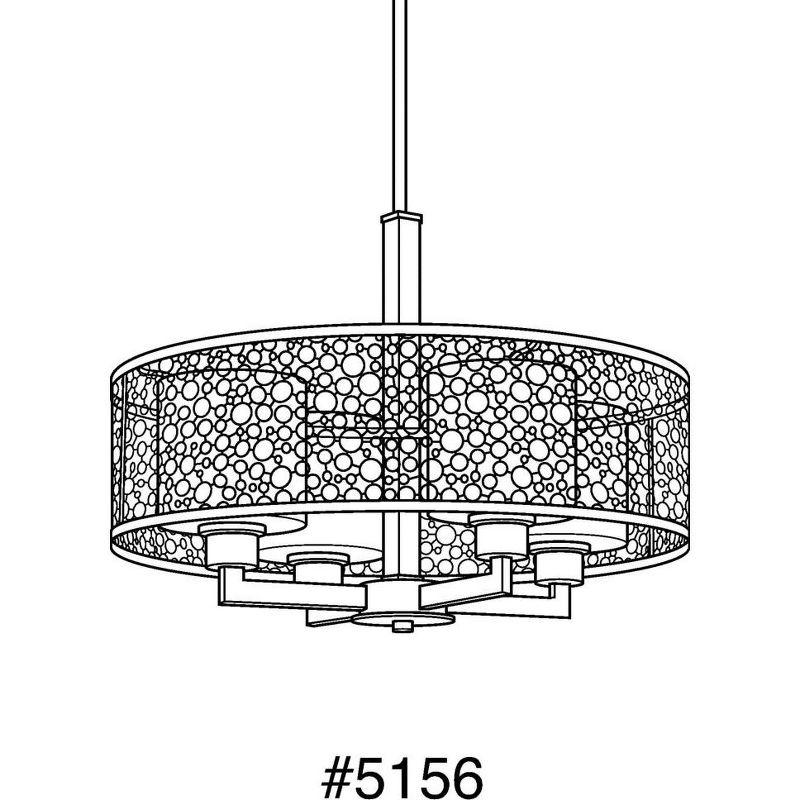 Progress Lighting Mingle 4-Light Pendant, Brushed Nickel, Etched Parchment Glass Shade