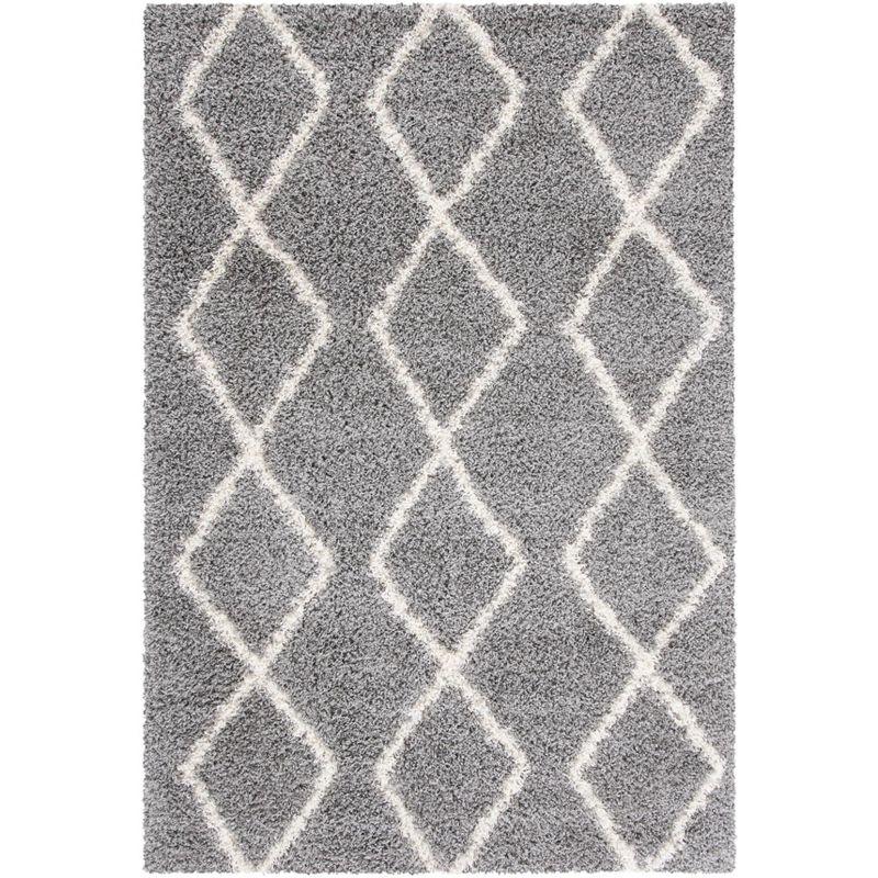 Venus Shag VNS682 Power Loomed Indoor Area Rug - Grey/Ivory - 4'x6' - Safavieh